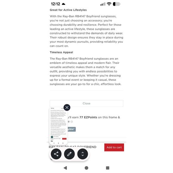 Ray-Ban 4147 Men's Sunglasses Black Frame Dark Blue Lens 601/80 Size 60 15 145 - Picture 11 of 13